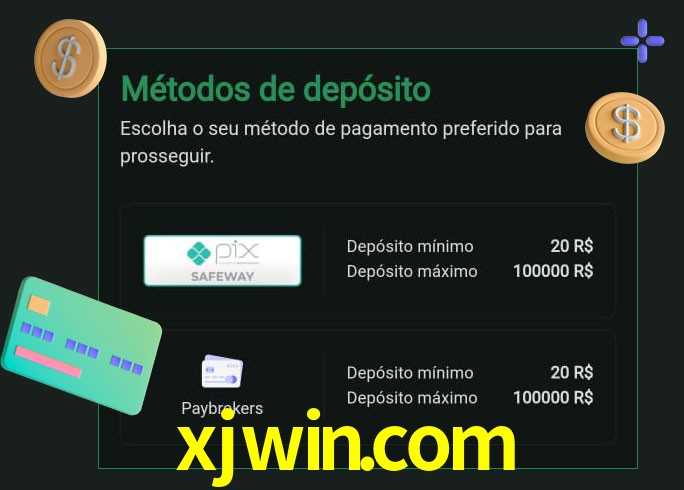 O cassino xjwin.com oferece uma grande variedade de métodos de pagamento